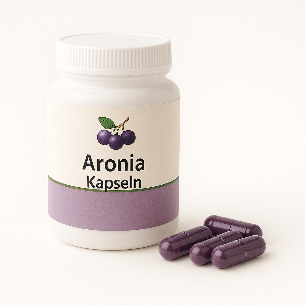 Aroniakapseln mit 500 mg reinem Aroniapulver. Vegan, ohne Zusatzstoffe. Ideal zur täglichen Einnahme. Jetzt im Shop bestellen!