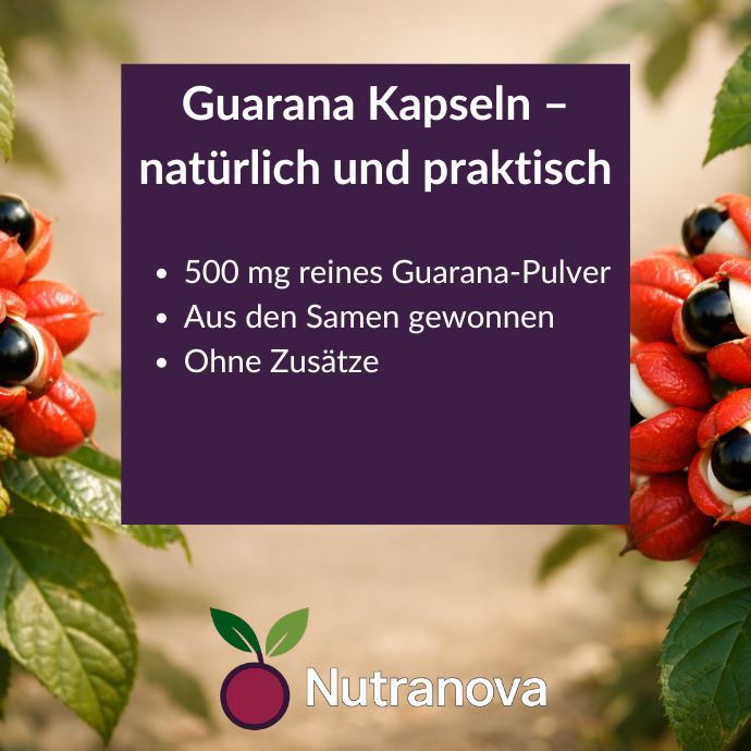 Bio-Guarana Kapseln – 150 vegane Kapseln mit 500 mg Guarana-Pulver